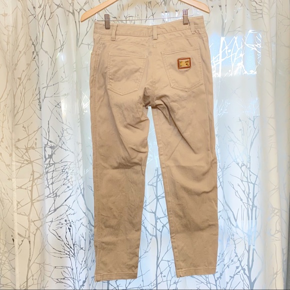 Dolce & Gabbana brown tan khaki high rise waisted straight Leg jeans long pants - Picture 7 of 16